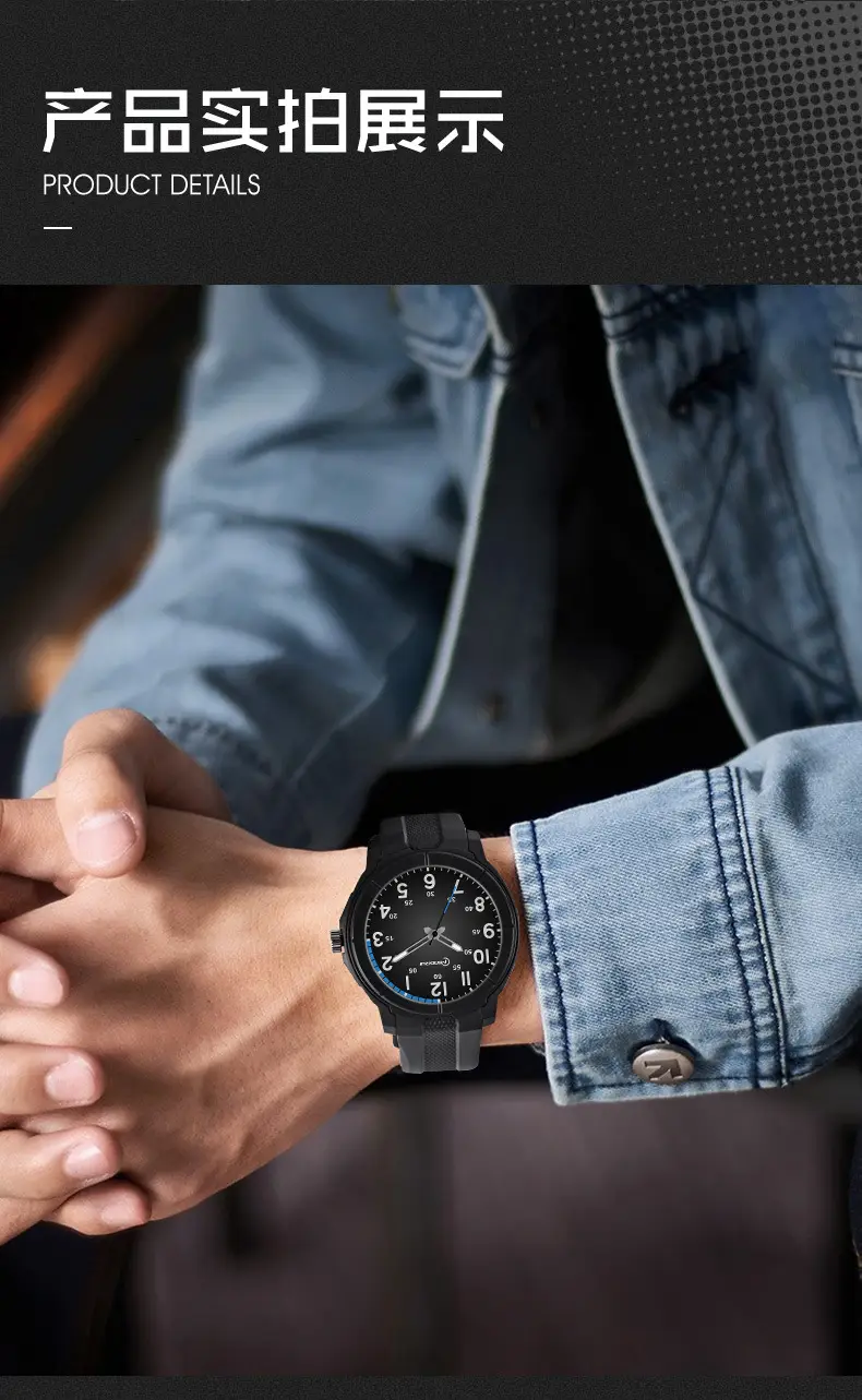 Men's Black Luminous Quartz Watch with Waterproof Design — feature 6