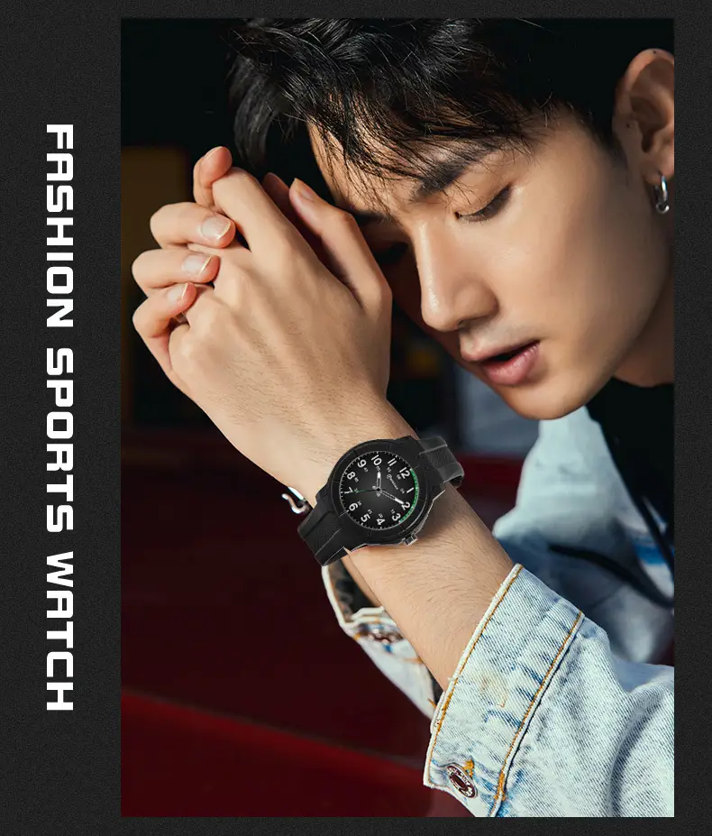 Men's Black Luminous Quartz Watch with Waterproof Design — feature 7