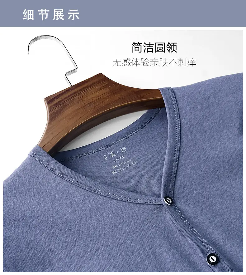 Men Pure Cotton Button T-Shirt Black Casual — feature 7
