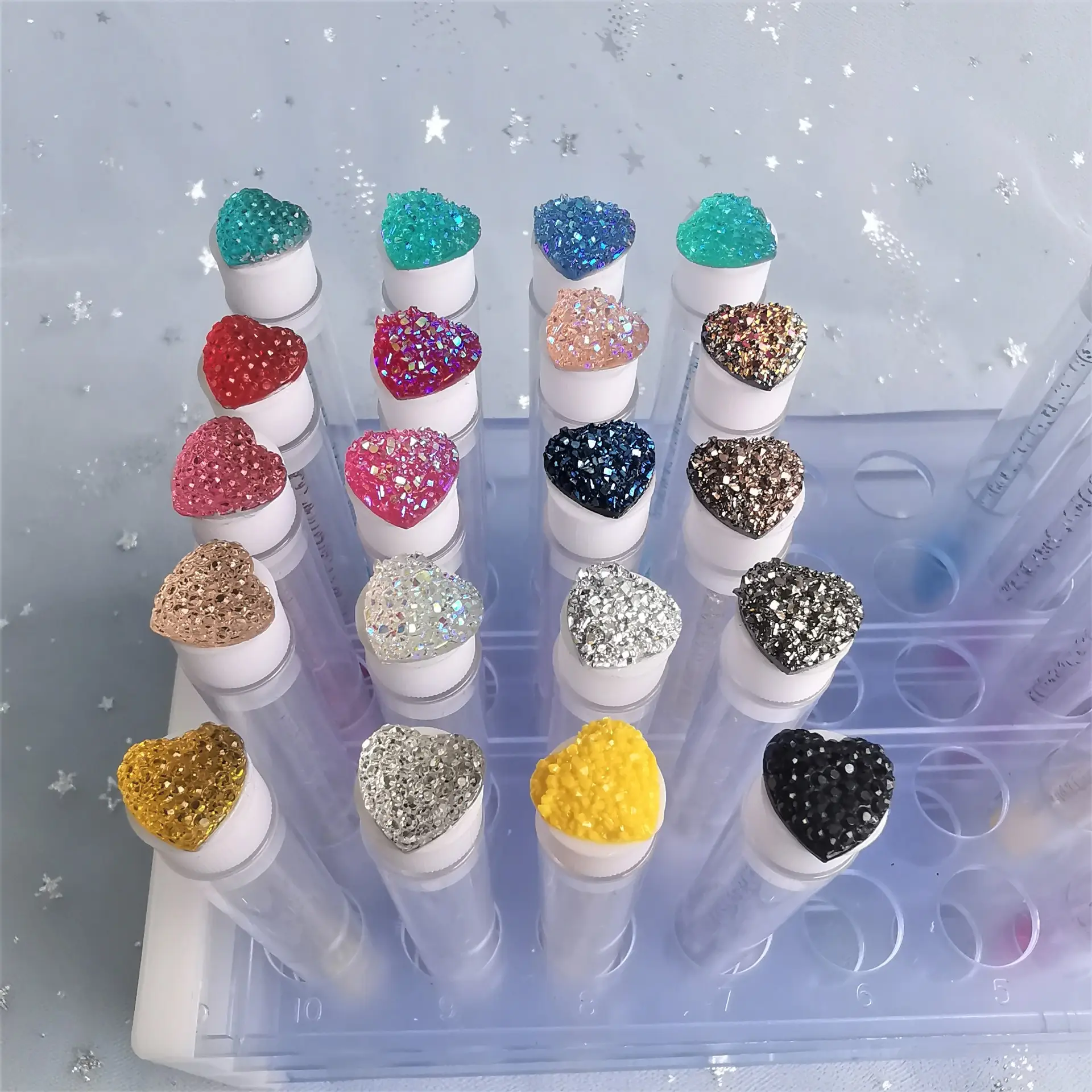 Multi-Color Heart Drill Tube Mascara Brushes — feature 12