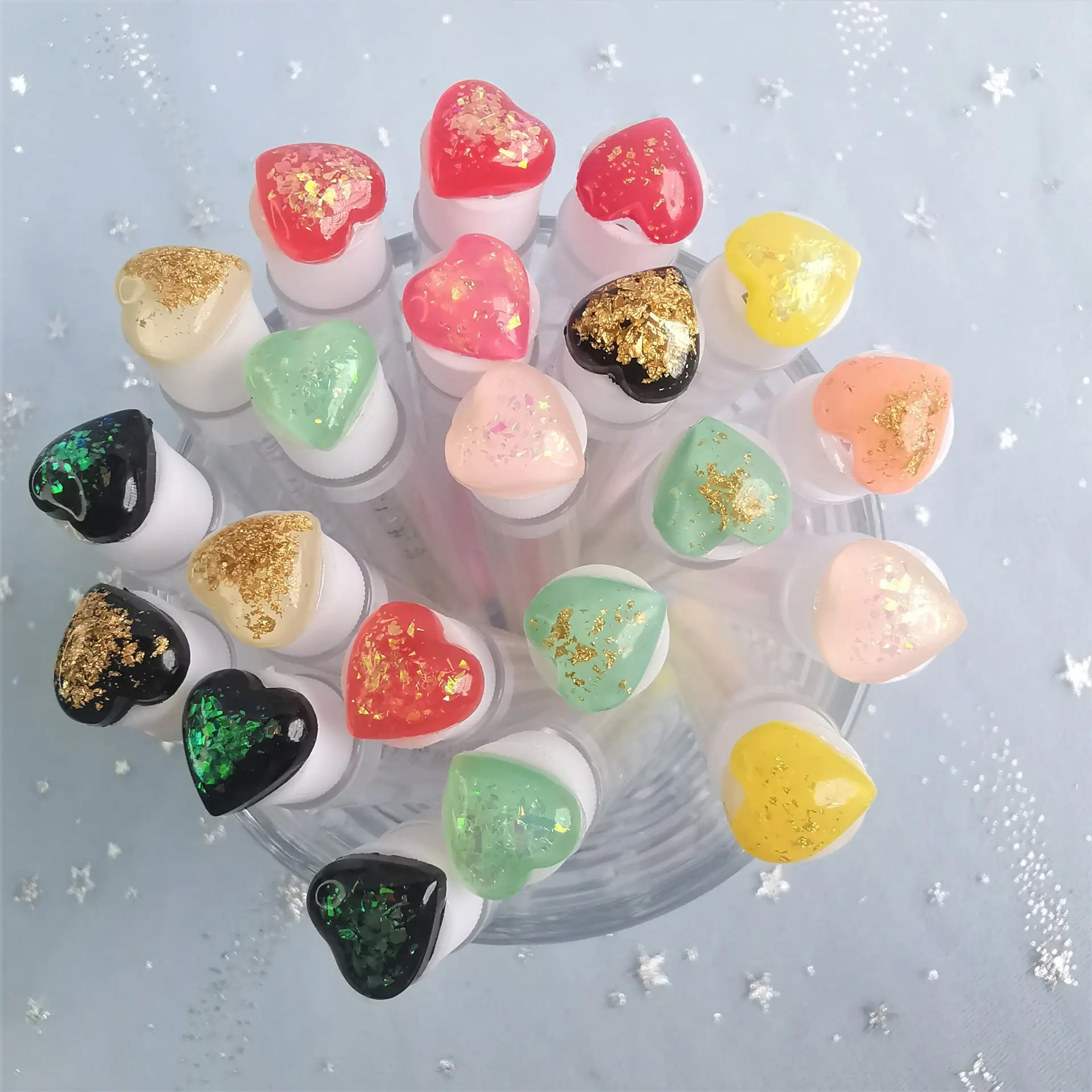 Multi-Color Heart Drill Tube Mascara Brushes — feature 3