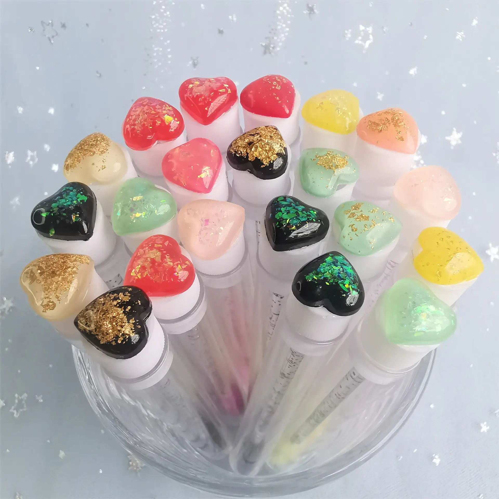 Multi-Color Heart Drill Tube Mascara Brushes — feature 4
