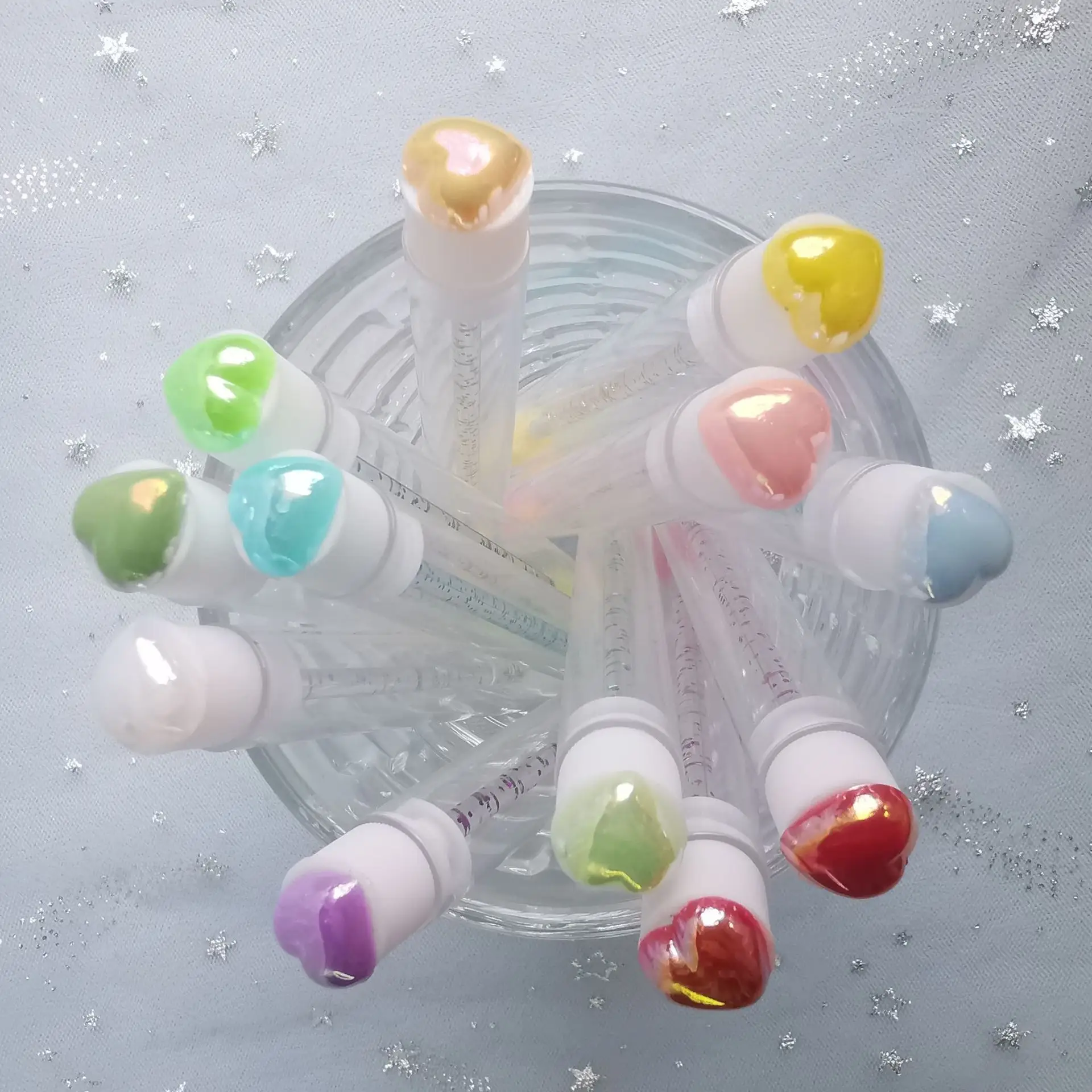 Multi-Color Heart Drill Tube Mascara Brushes