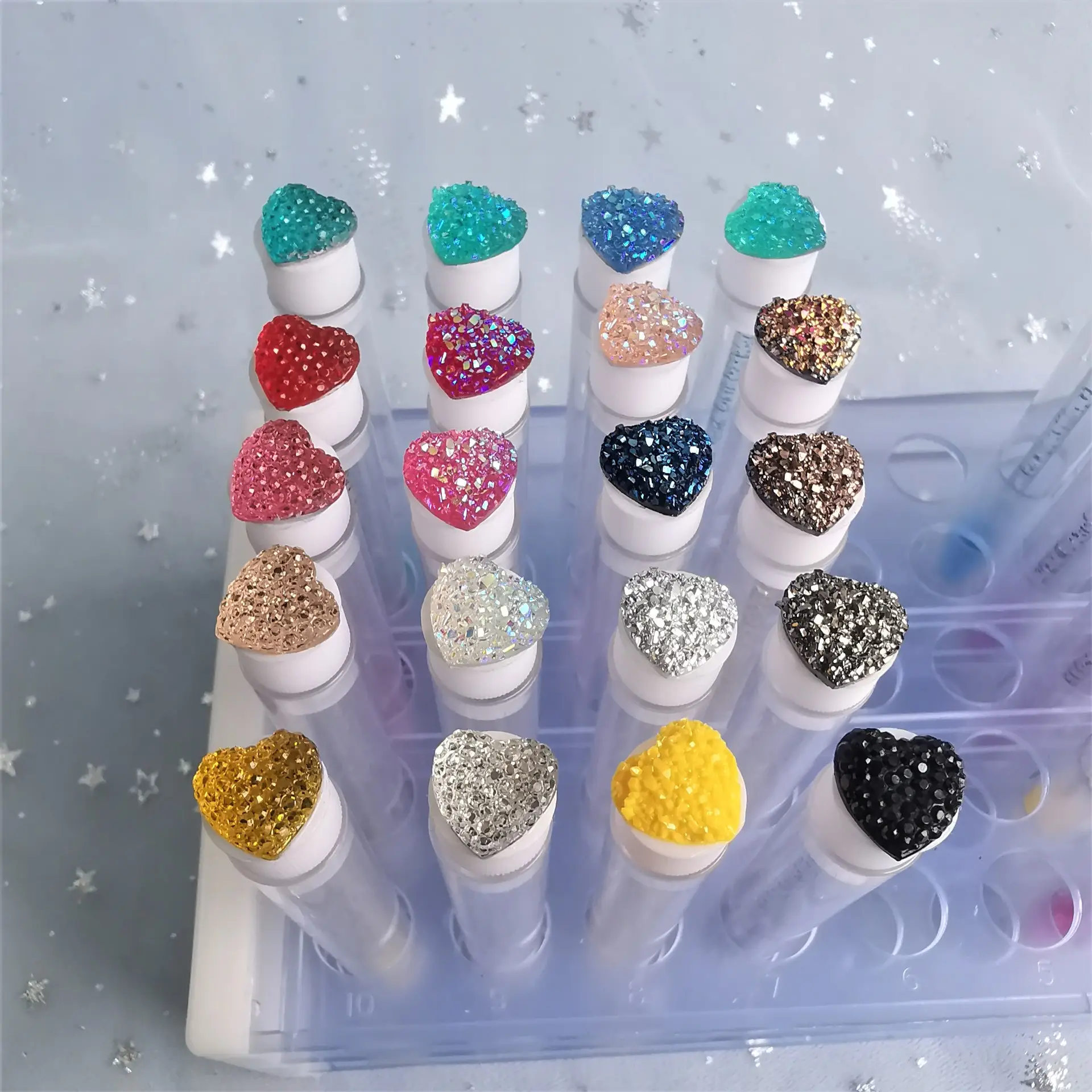 Multi-Color Heart Drill Tube Mascara Brushes