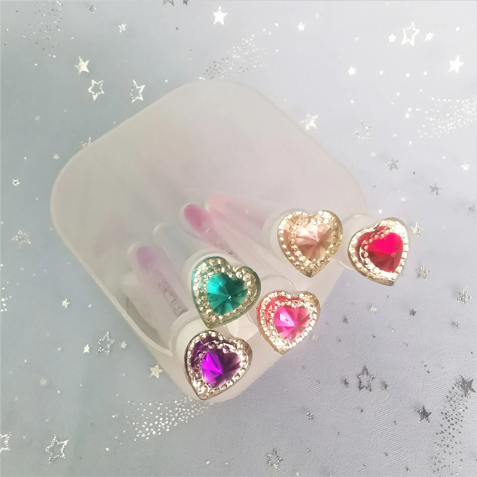 Multi-Color Heart Drill Tube Mascara Brushes