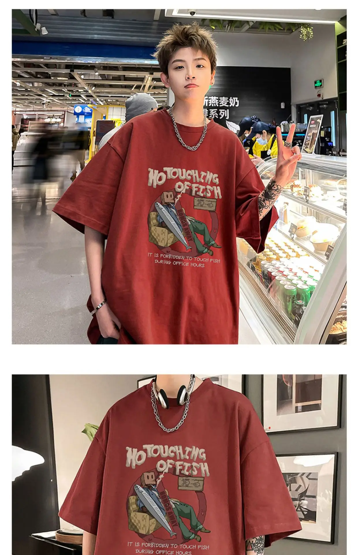 Men Black Graphic T-Shirt Loose Fit Summer Wear — feature 11