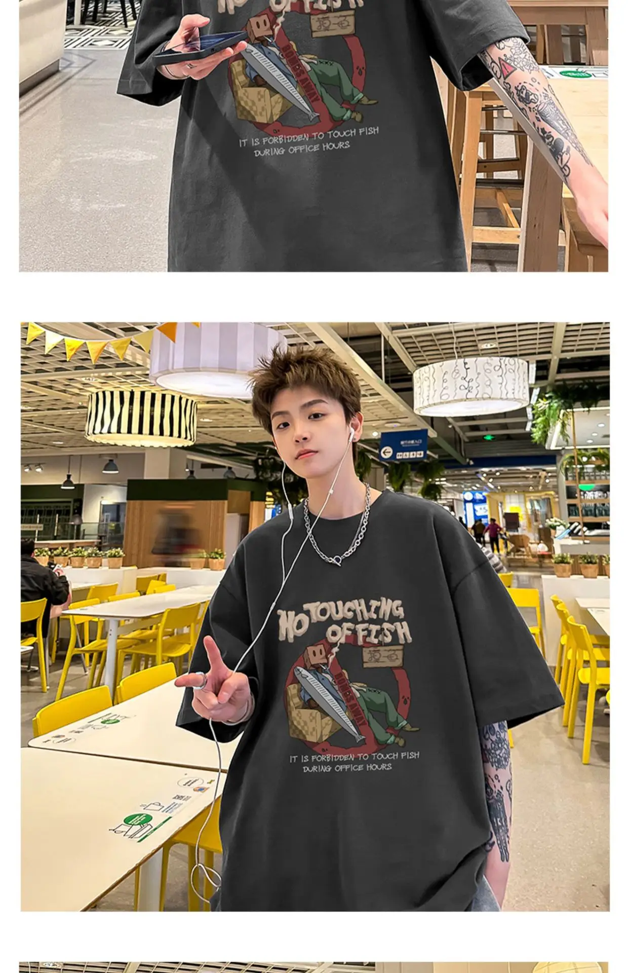 Men Black Graphic T-Shirt Loose Fit Summer Wear — feature 16