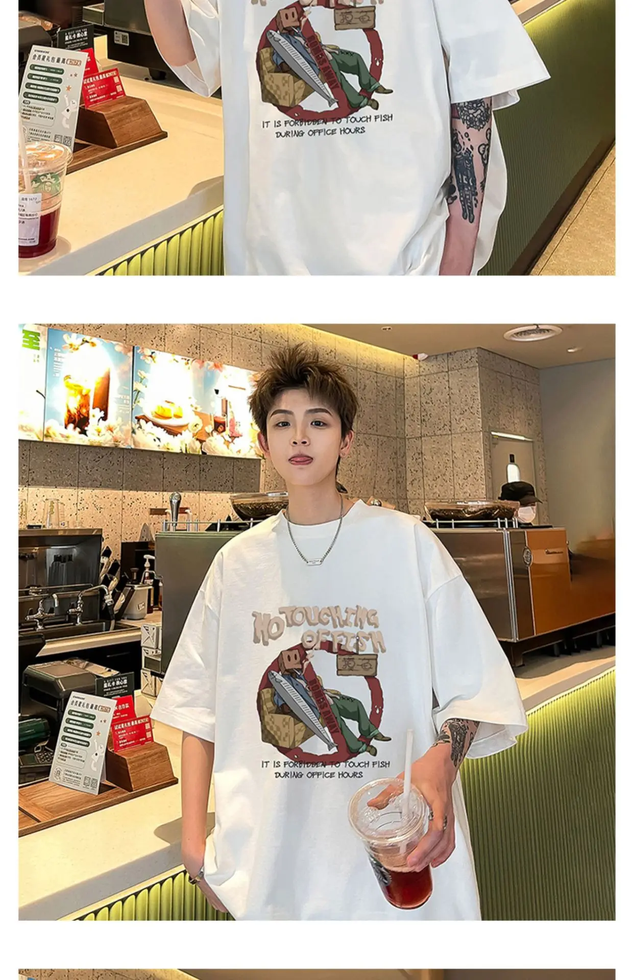 Men Black Graphic T-Shirt Loose Fit Summer Wear — feature 8