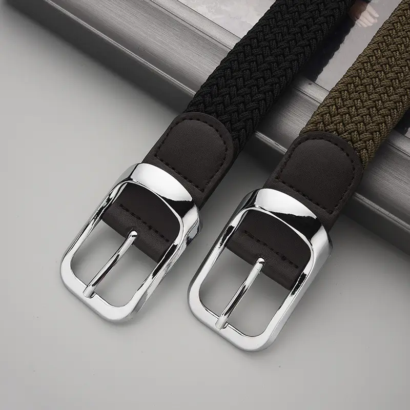 Unisex Braided Belt Punch Free Elastic All Match
