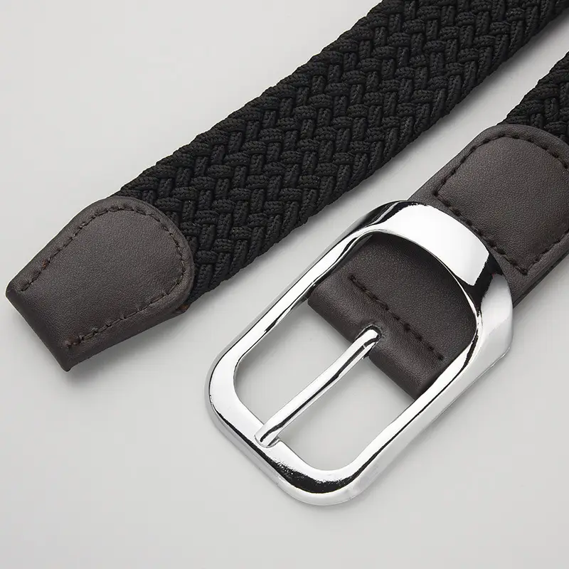 Unisex Braided Belt Punch Free Elastic All Match