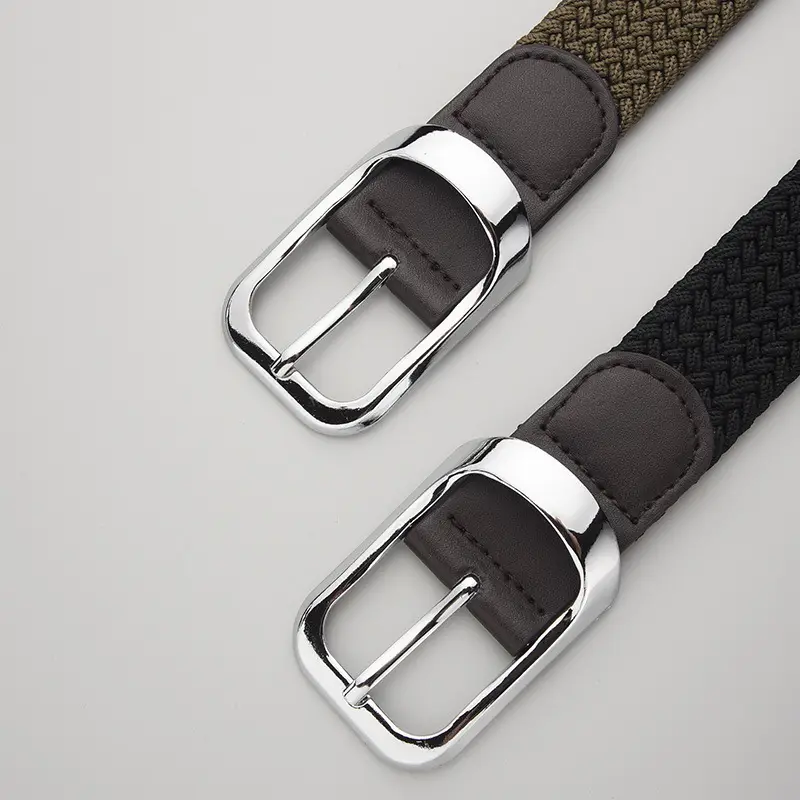 Unisex Braided Belt Punch Free Elastic All Match