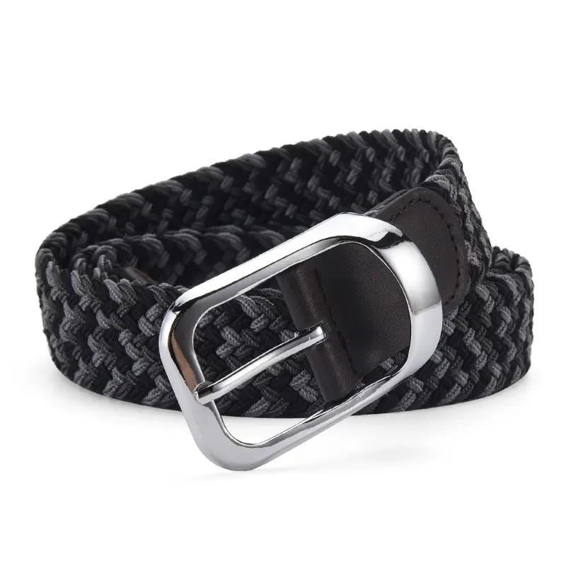 Unisex Braided Belt Punch Free Elastic All Match