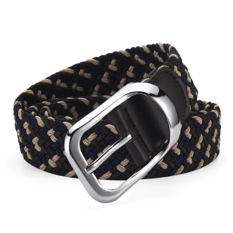 Unisex Braided Belt Punch Free Elastic All Match