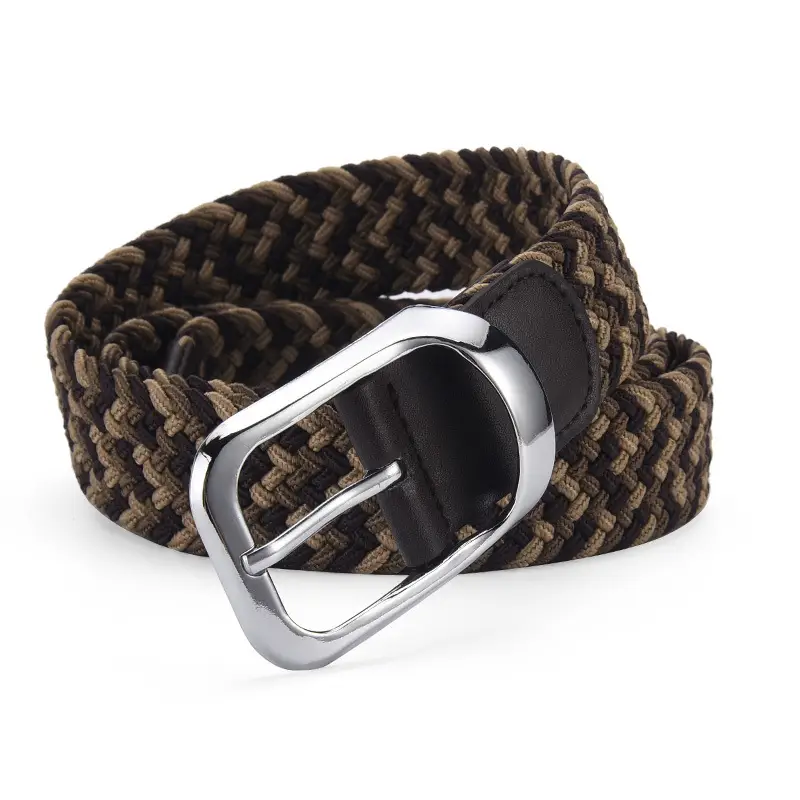 Unisex Braided Belt Punch Free Elastic All Match