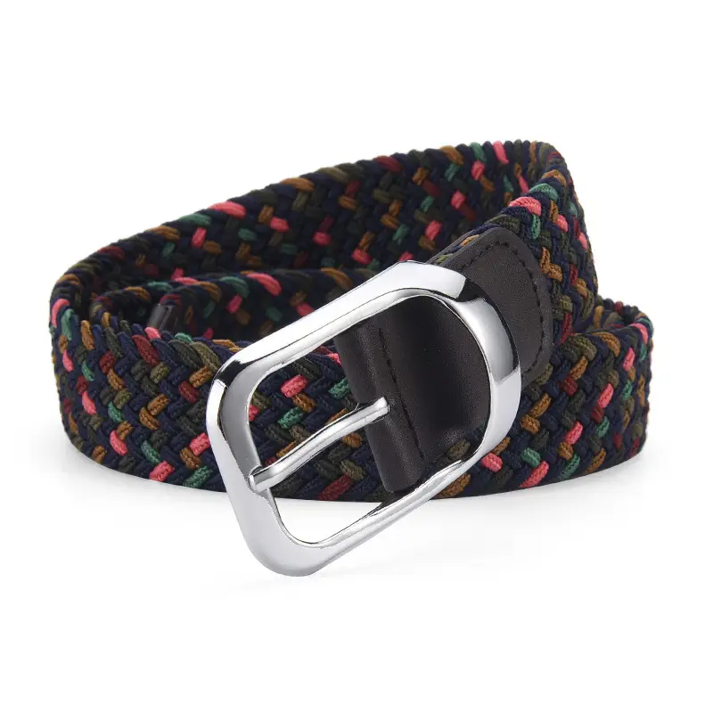 Unisex Braided Belt Punch Free Elastic All Match