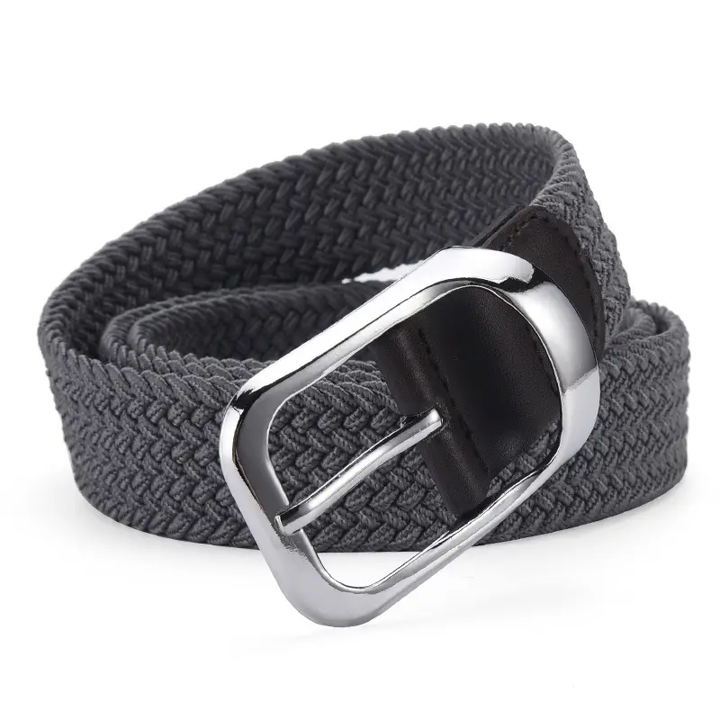 Unisex Braided Belt Punch Free Elastic All Match
