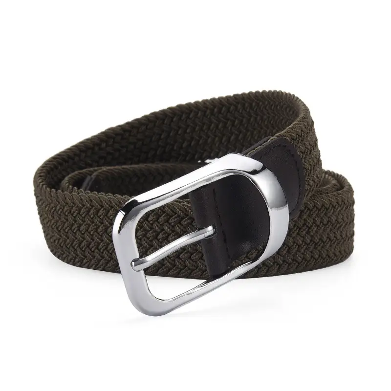 Unisex Braided Belt Punch Free Elastic All Match