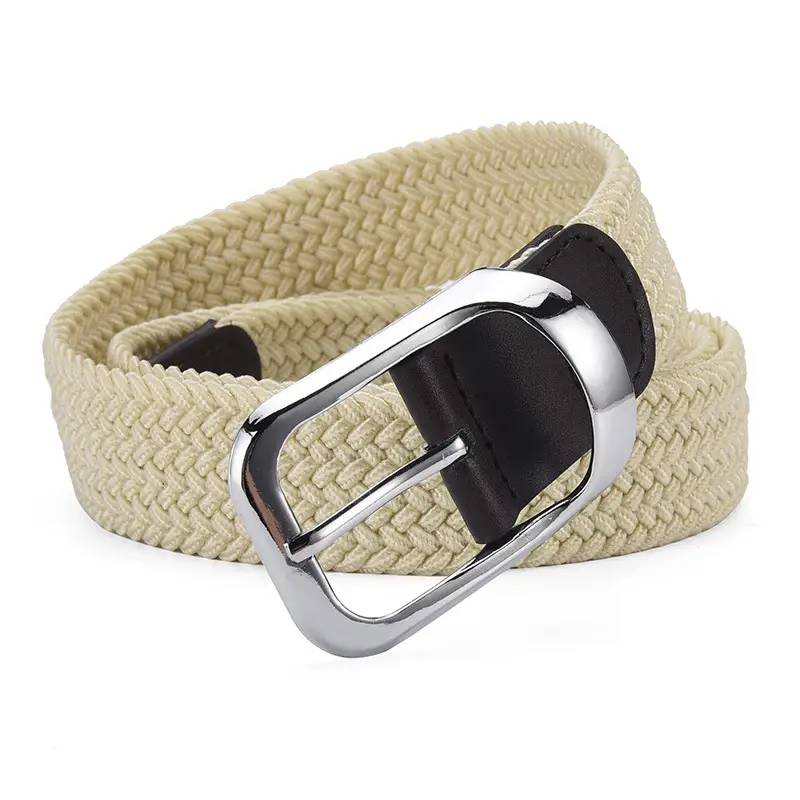 Unisex Braided Belt Punch Free Elastic All Match