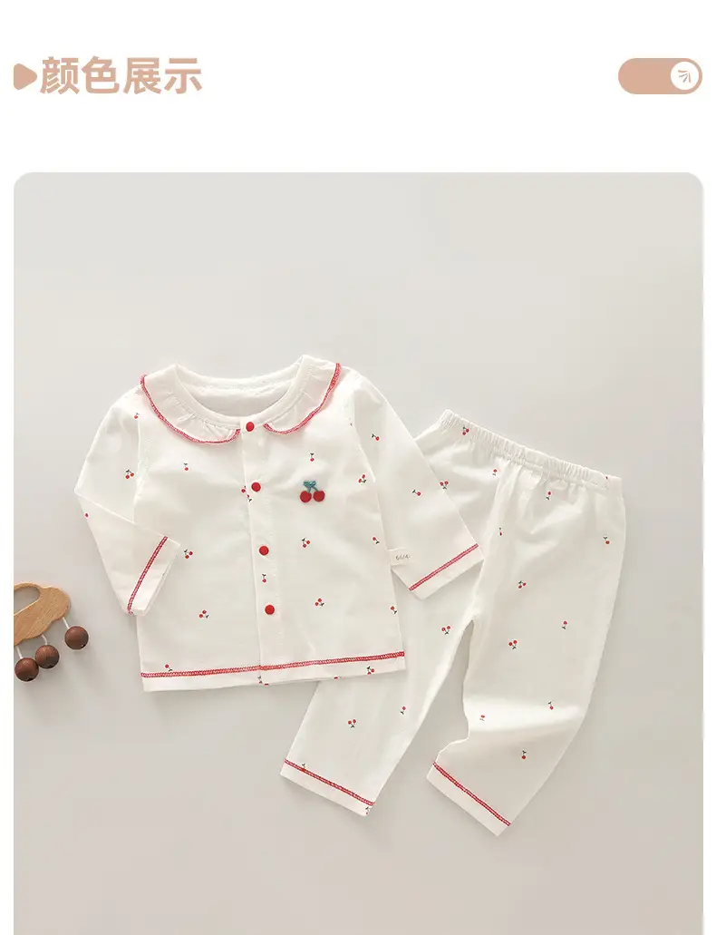 Baby Summer Clothes Baby Girl's Two-Piece Air-Conditioned Clothing Category A Pure Cotton Pajamas Neonatal Underwear suit Thin — feature 10