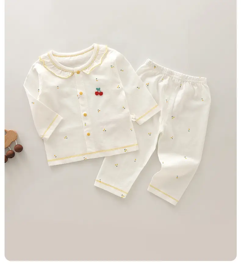 Baby Summer Clothes Baby Girl's Two-Piece Air-Conditioned Clothing Category A Pure Cotton Pajamas Neonatal Underwear suit Thin — feature 12