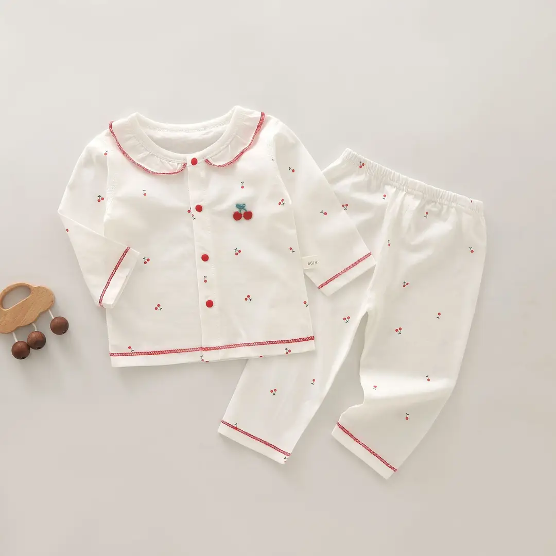 Baby Summer Clothes Baby Girl's Two-Piece Air-Conditioned Clothing Category A Pure Cotton Pajamas Neonatal Underwear suit Thin