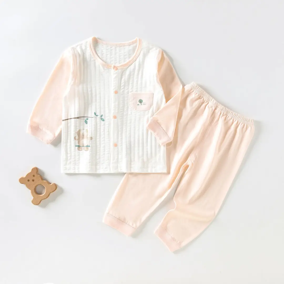 Baby Summer Clothes Baby Girl's Two-Piece Air-Conditioned Clothing Category A Pure Cotton Pajamas Neonatal Underwear suit Thin