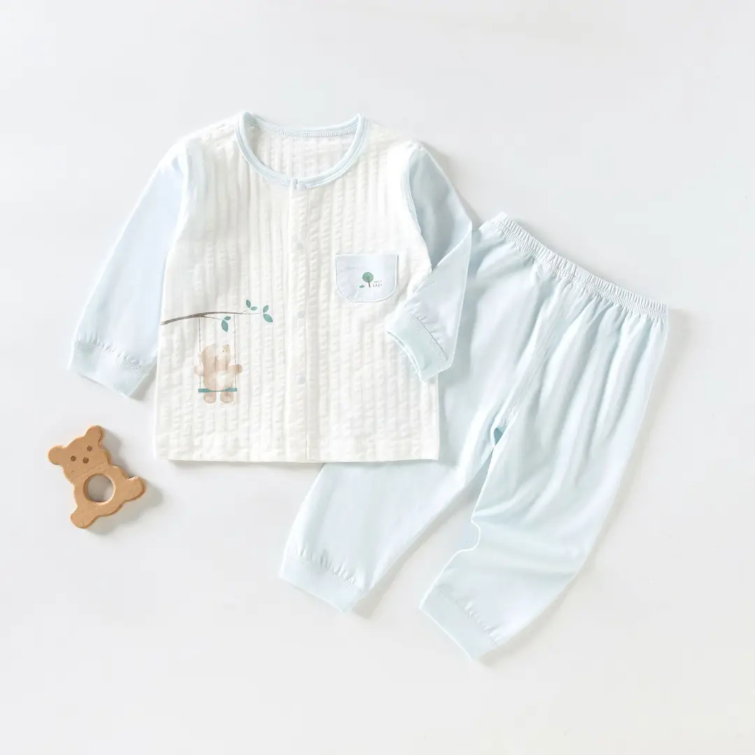Baby Summer Clothes Baby Girl's Two-Piece Air-Conditioned Clothing Category A Pure Cotton Pajamas Neonatal Underwear suit Thin