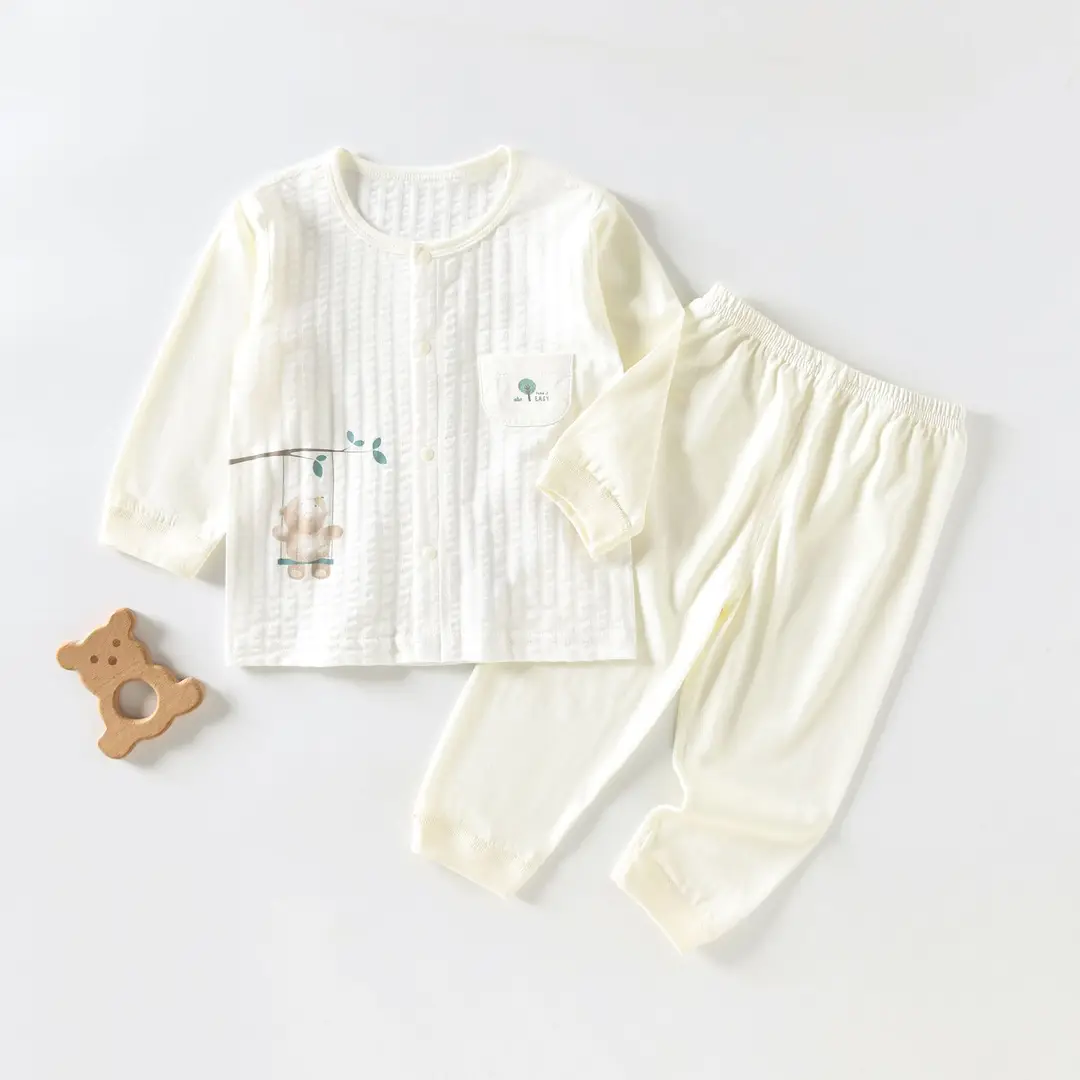 Baby Summer Clothes Baby Girl's Two-Piece Air-Conditioned Clothing Category A Pure Cotton Pajamas Neonatal Underwear suit Thin