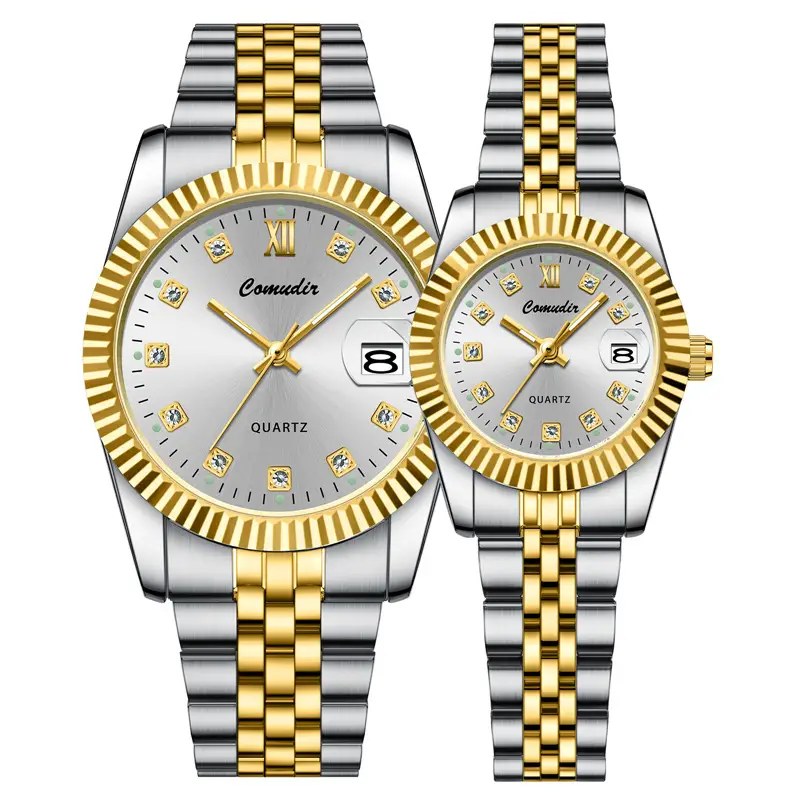 Couple Watches Gold Silver Luminous Calendar Waterproof — feature 13