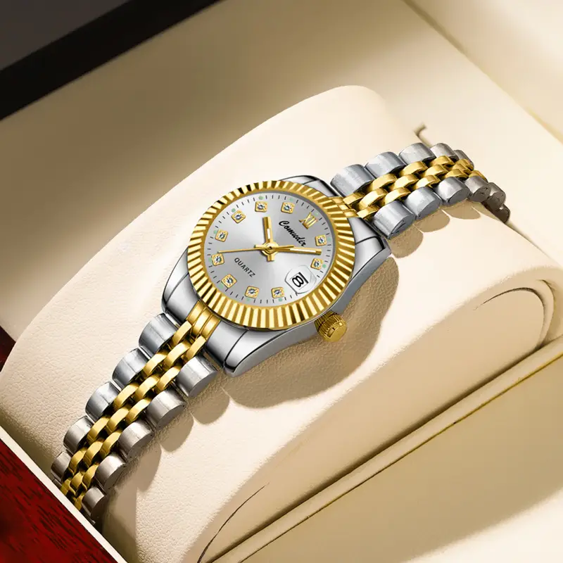 Couple Watches Gold Silver Luminous Calendar Waterproof — feature 9