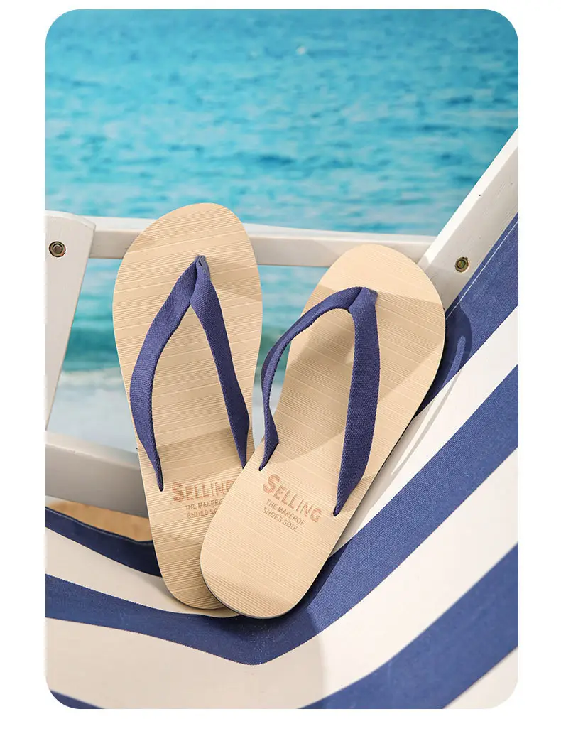 Men's Anti-Slip Rubber Flip Flops Beach Brown — feature 21