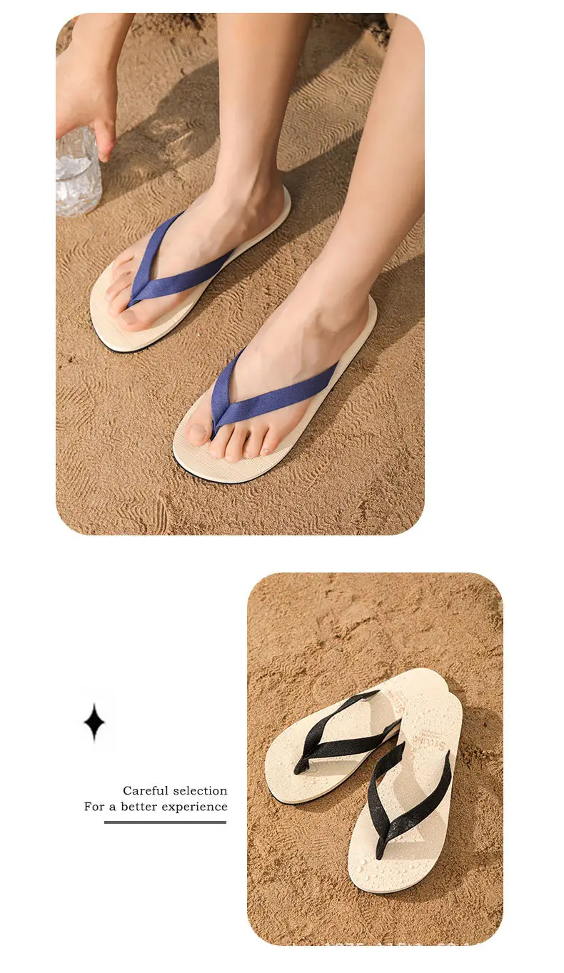 Men's Anti-Slip Rubber Flip Flops Beach Brown — feature 8