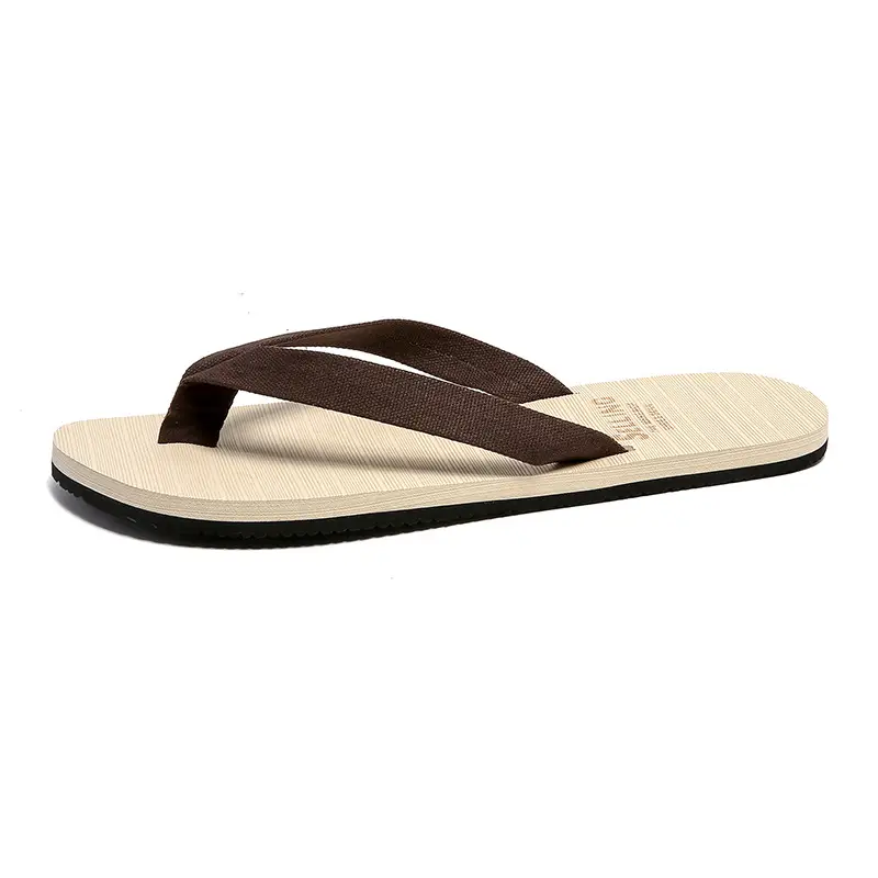 Men's Anti-Slip Rubber Flip Flops Beach Brown