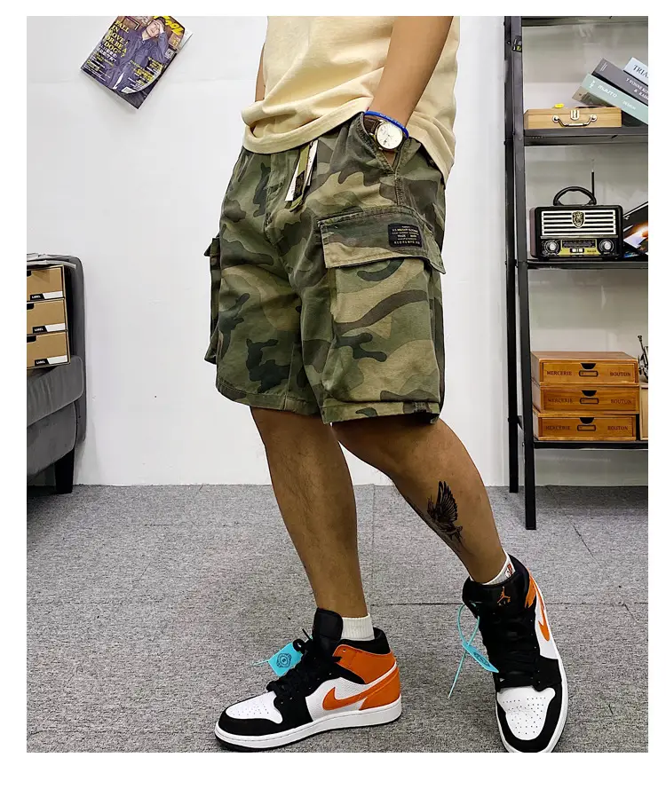Men Camouflage Multi-Pocket Shorts Summer Wear — feature 8