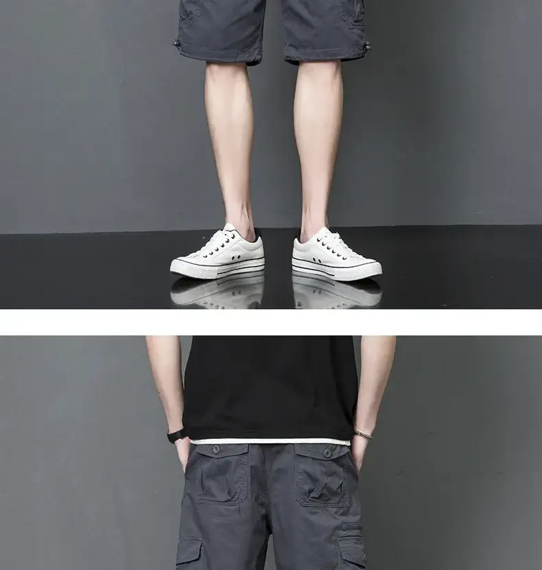 Men's Tan Multi-Pocket Cargo Shorts Mid-Length — feature 8