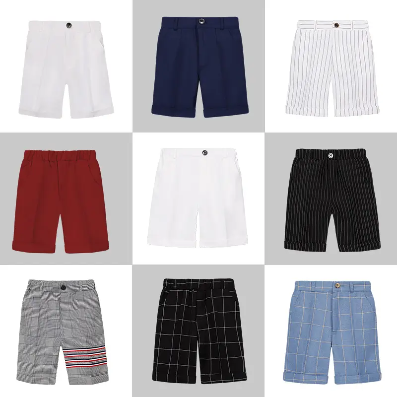 White Cotton Shorts for Boys Summer Casual Pants