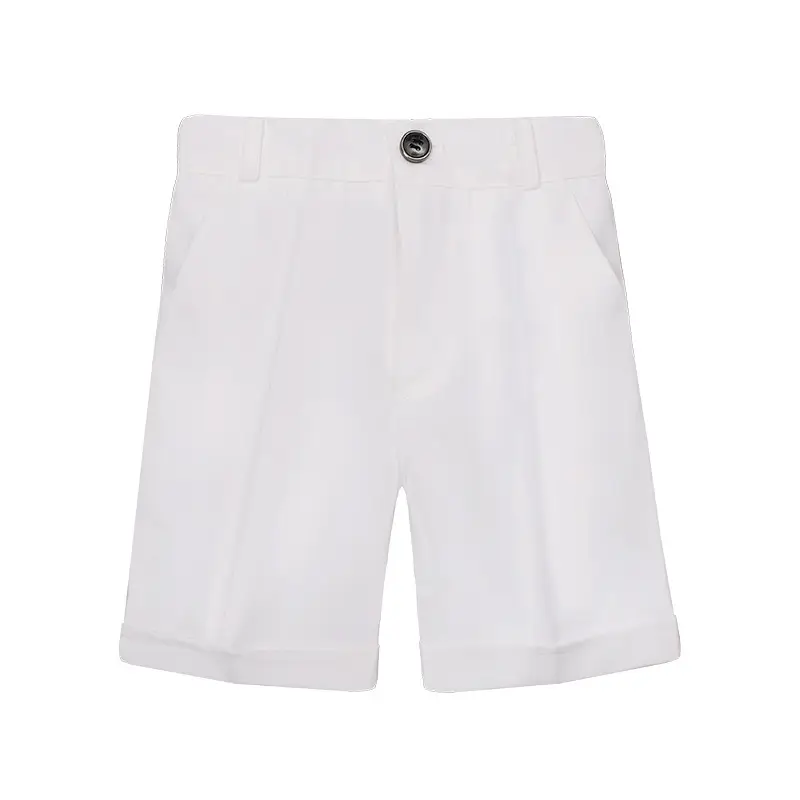 White Cotton Shorts for Boys Summer Casual Pants