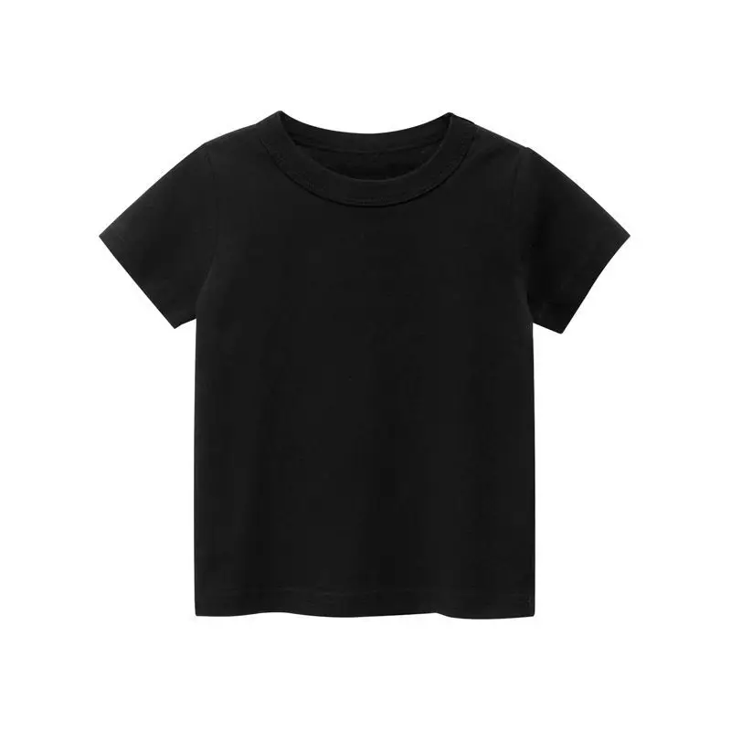 Children's Pure Cotton Black T-Shirt Round Neck Half Sleeve - Image 14