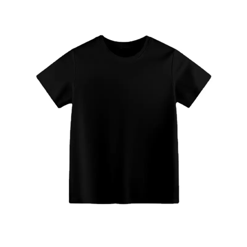 Children's Pure Cotton Black T-Shirt Round Neck Half Sleeve - Image 15