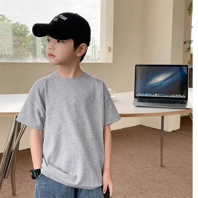Children's Pure Cotton Black T-Shirt Round Neck Half Sleeve - Image 3