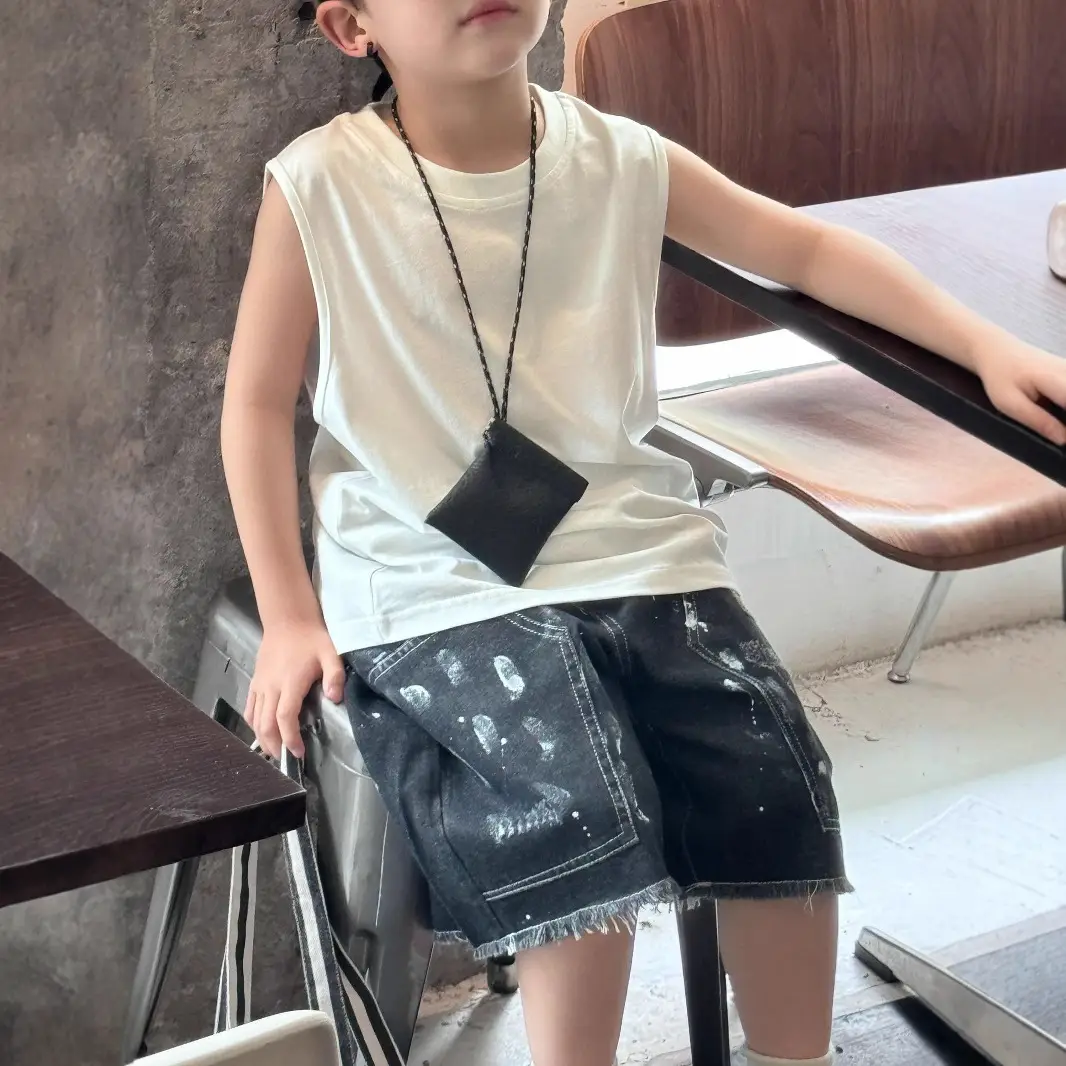 Children's Pure Cotton Black T-Shirt Round Neck Half Sleeve - Image 4