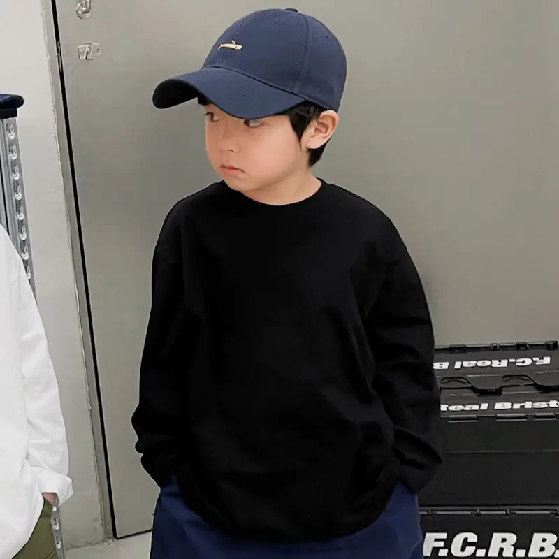 Children's Pure Cotton Black T-Shirt Round Neck Half Sleeve - Image 9