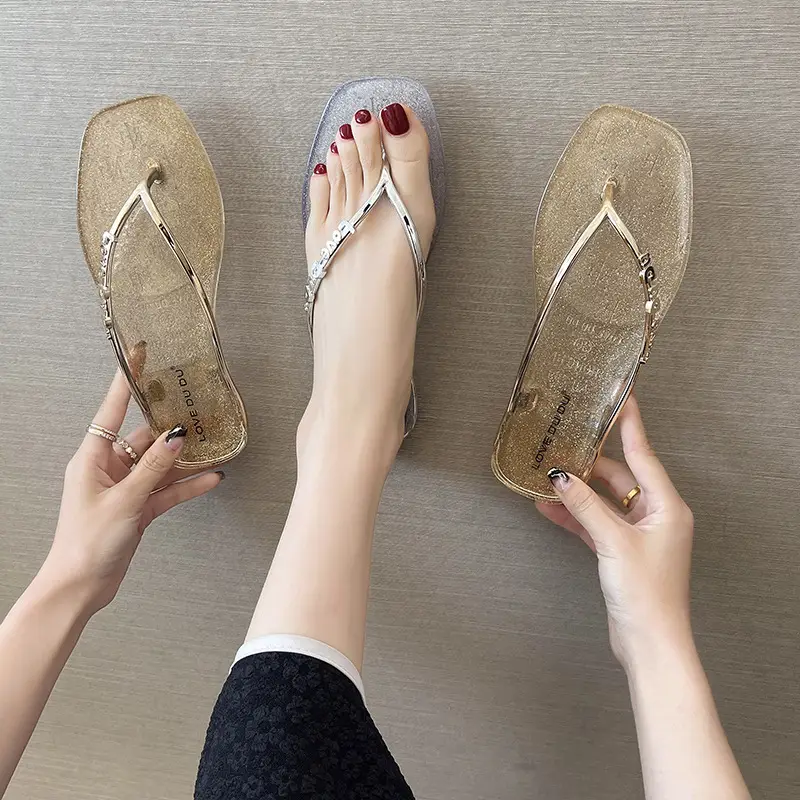 Transparent Splint Flats Women Summer Flip Flops 2023