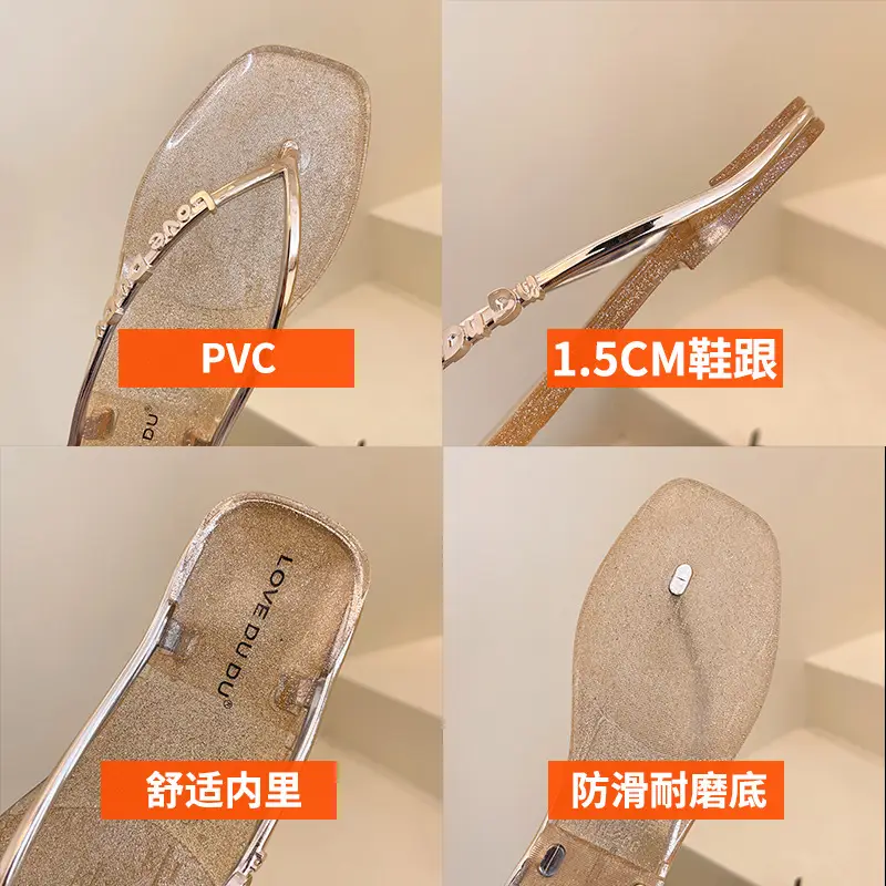 Transparent Splint Flats Women Summer Flip Flops 2023