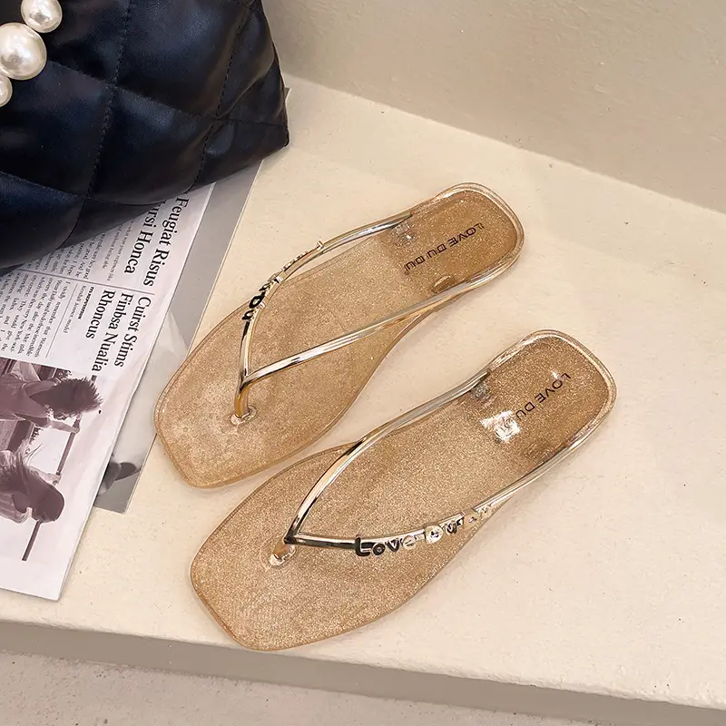 Transparent Splint Flats Women Summer Flip Flops 2023