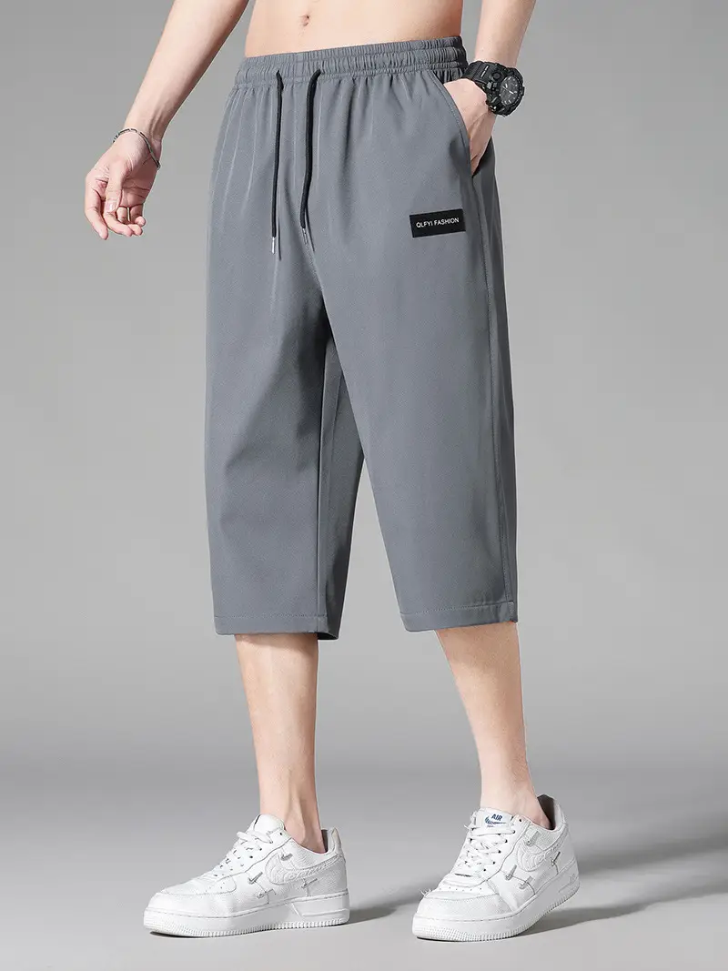 Men's Black Ice Silk 3/4 Capri Shorts - Image 4
