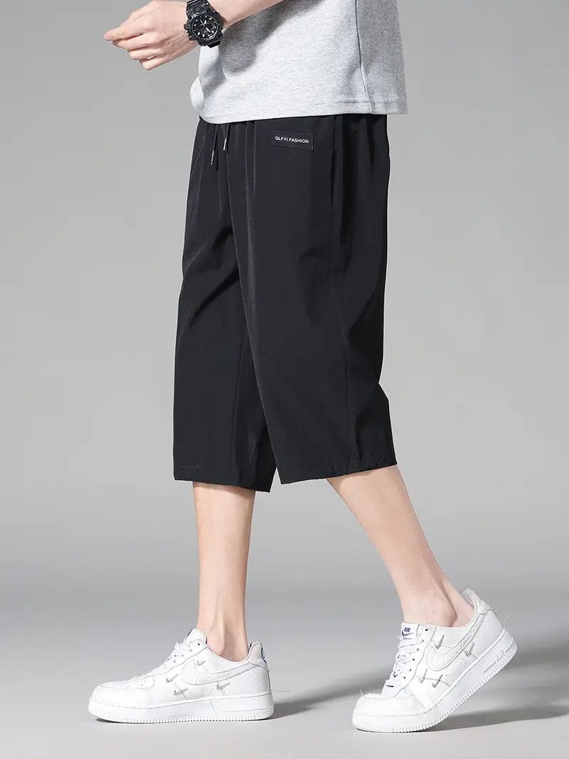Men's Black Ice Silk 3/4 Capri Shorts - Image 5