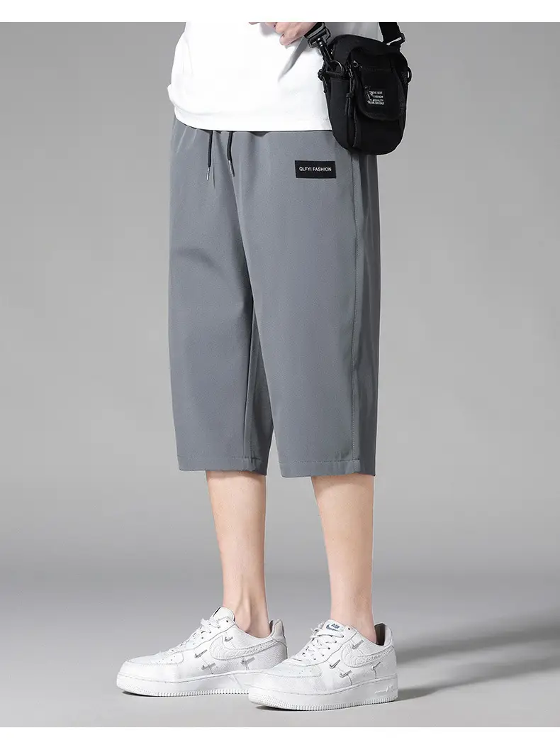 Men's Black Ice Silk 3/4 Capri Shorts — feature 17