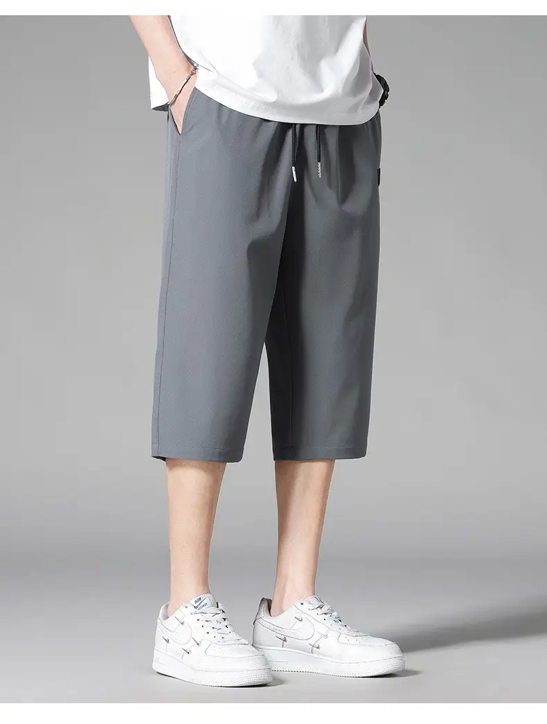 Men's Black Ice Silk 3/4 Capri Shorts — feature 18