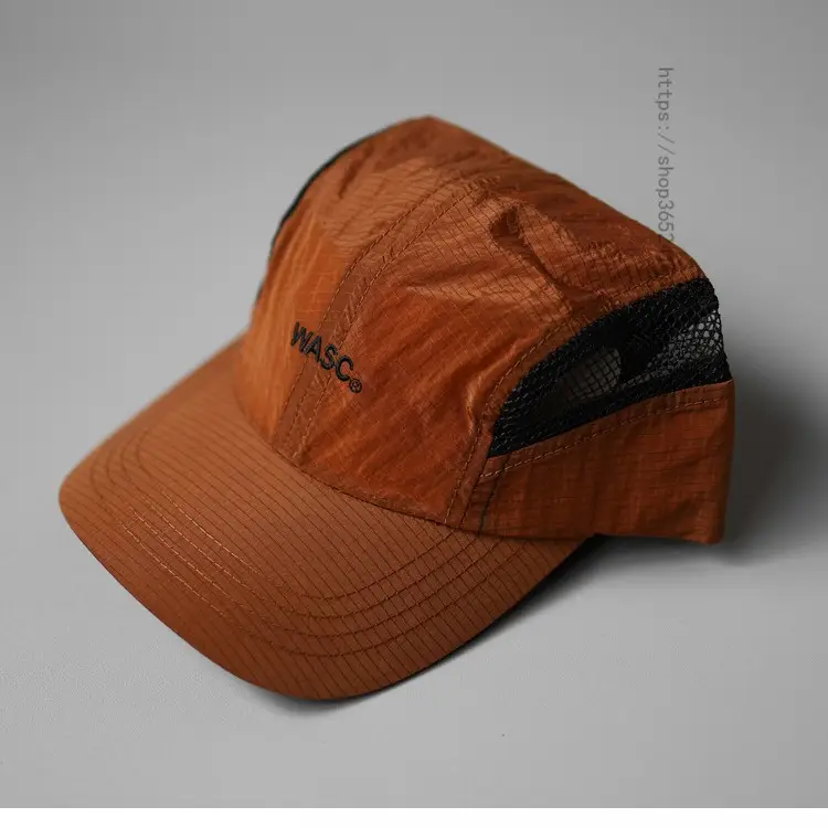 Women's Orange Mesh Sun Hat for Summer Camping
